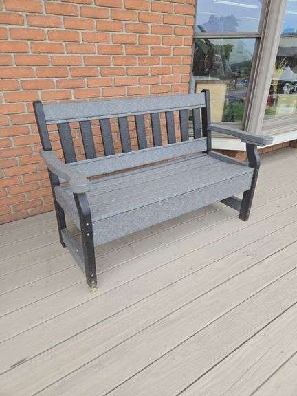 Gray & Black poly bench- 53"