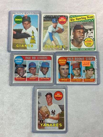1969 Topps: Rollie Fingers, Bobby Bonds (Rookies) + Sutton, McCovey (2), Stottlemyre