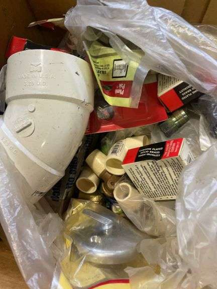 (2) boxes of tools/parts/supplies including electrical and plumbing items