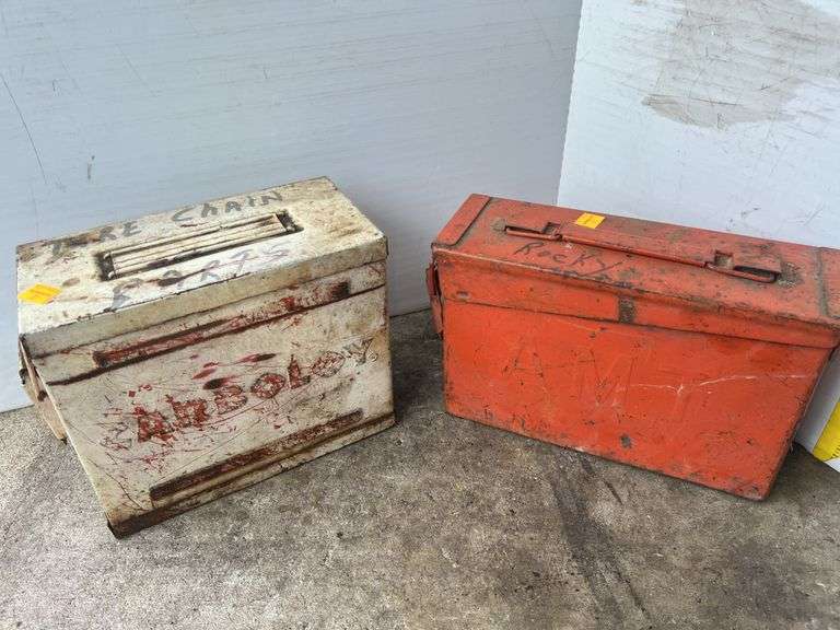(2) Metal Ammo Crates w/ Contents