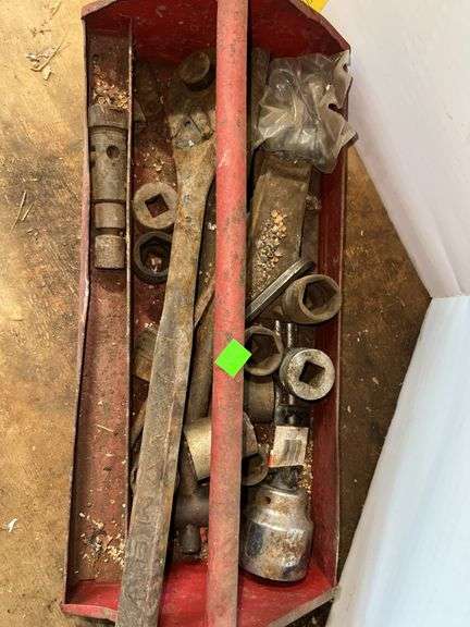 Red Metal Tool Box w/ Contents