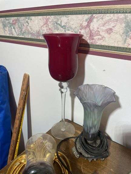 (4) lamps, decorative basket, pitchers and more