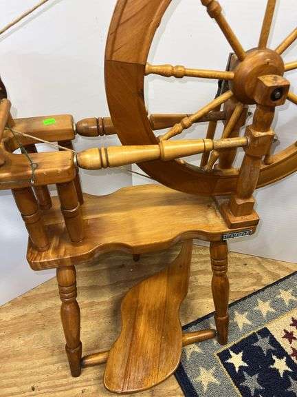 Vintage Wooden Spinning Wheel