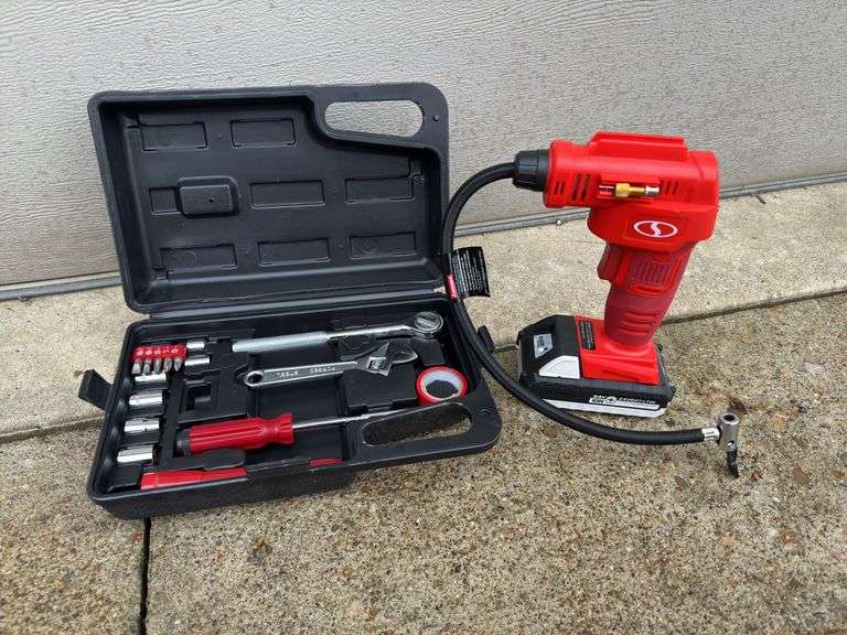 Compressor Socket Ranch Socket Wrench Set and Hand Held Air Compressor - Kaufman Realty & Auctions