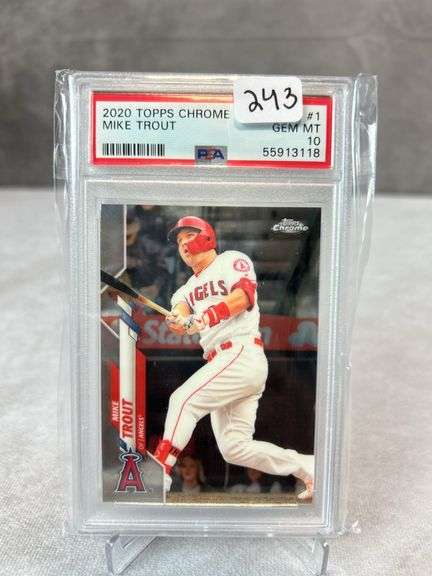 Mike Trout PSA 10 lot of (2) 2020 Topps Chrome and Donruss Optic