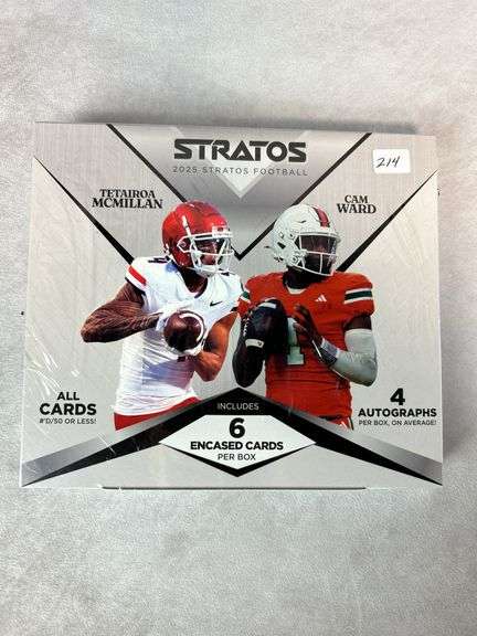 2025 Pulse Stratos Football Hobby Box sealed all #'d to /50 or less