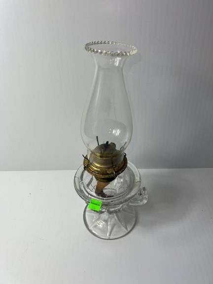 Vintage Clear Glass Oil Lamp