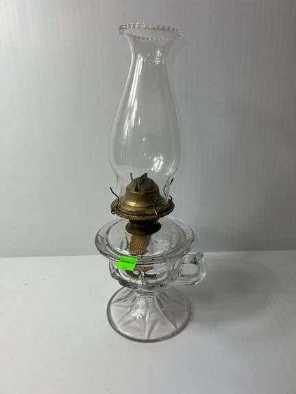 Vintage Clear Glass Oil Lamp