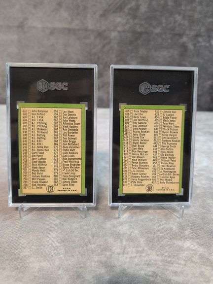 (2) 1967 Topps Baseball Checklists SGC 6 & 5