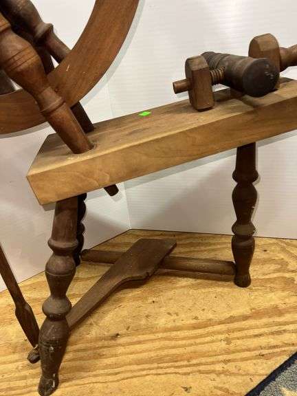 Vintage Wooden Spinning Wheel