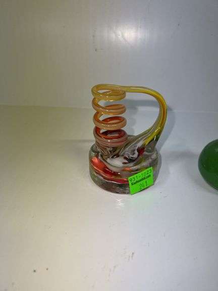 (2) West Virginia Handmade Glass Paper Weights