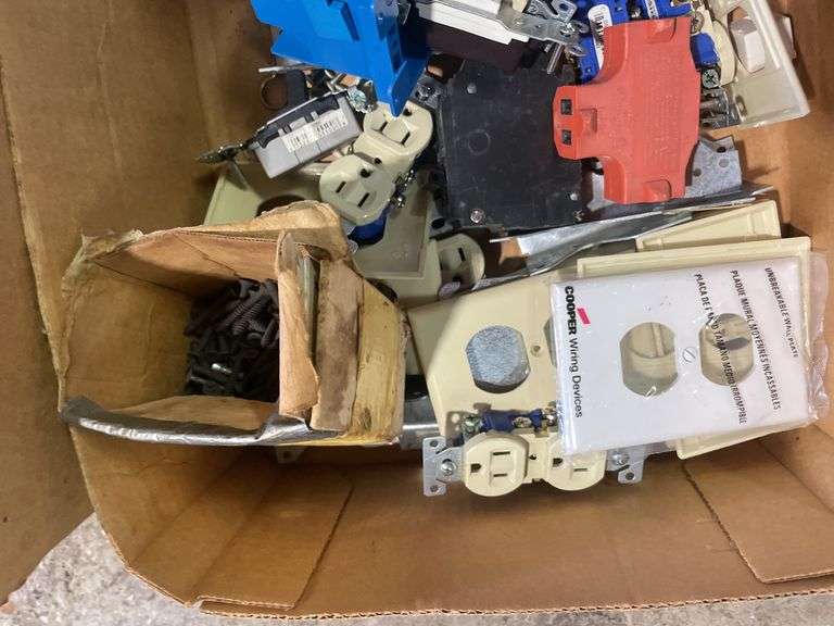 (2) boxes of tools/parts/supplies including electrical and plumbing items