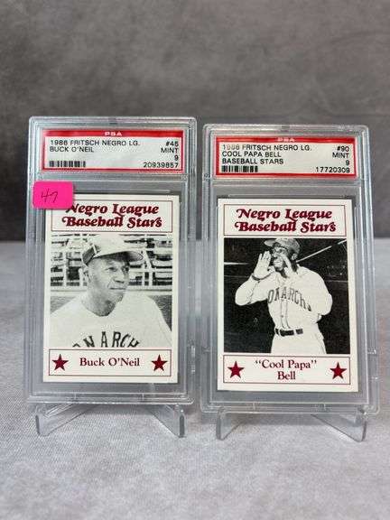 1986 Fritsch Negro  League, Cool Papa Bell & Buck O'Neil both PSA mint 9