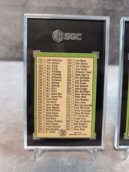 (2) 1967 Topps Baseball Checklists SGC 6 & 5