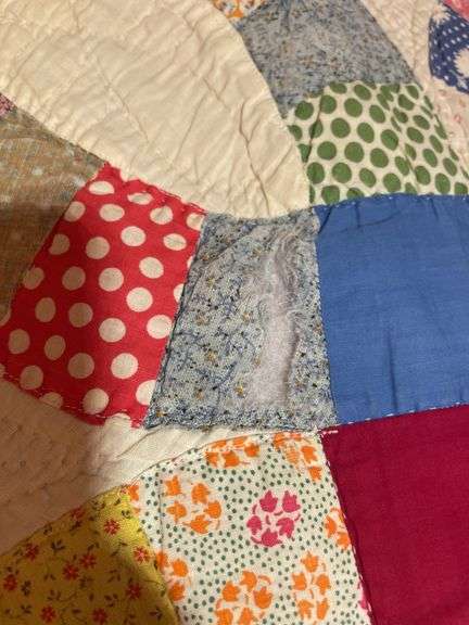 Assortment of mostly handmade quilts- some have missing pieces, tears and more