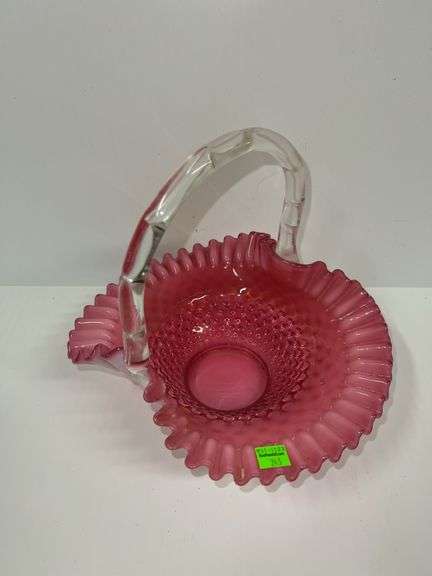 Fenton Hobnail Glass Basket
