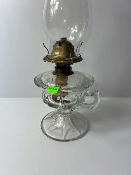 Vintage Clear Glass Oil Lamp