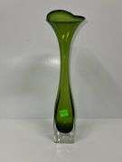 Green Tulip Glass Vase