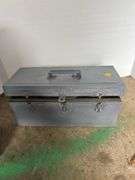 Traction Cable w/ Grey Plastic Carrying Case and Blue Metal Toolbox w/ Black Cable