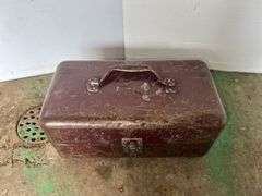 Purple Metal Toolbox w/ Contents