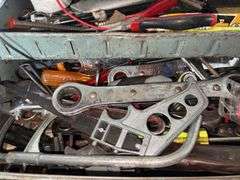 Purple Metal Toolbox w/ Contents