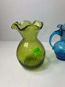 Assortment of Crackle Glass Vases