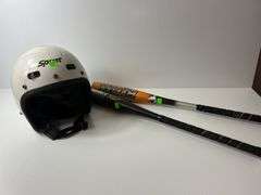 Racing Helmet and (2) Baseball Bats