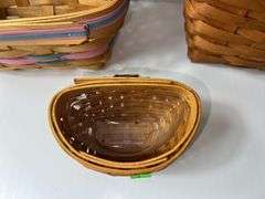 (2) Longaberger Woven Baskets and (1) Workshop Woven Basket