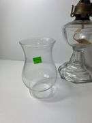 (2) Vintage Clear Glass Oil Lamps