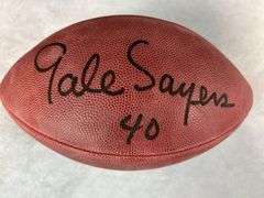 Gayle Sayers signed full size football JSA w/case
