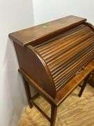 Vintage Wooden Roll Top Bread Box