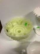 Fenton Hobnail Candle Holder, Fenton Mil Glass Pedestal Dish, Fenton Hobnail Sugar Bowl