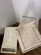 White Wicker Nightstand and Side Table