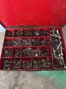 Red Metal Toolbox w/ Various Screws