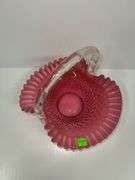 Fenton Hobnail Glass Basket