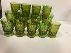 Vintage Indiana Glass Avocado Green Glass