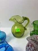 Assortment of Crackle Glass Vases