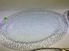 (2) Clear Glass Dishes and Silver Serving Tray