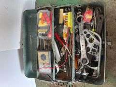Purple Metal Toolbox w/ Contents