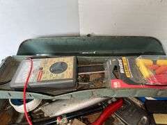 Purple Metal Toolbox w/ Contents