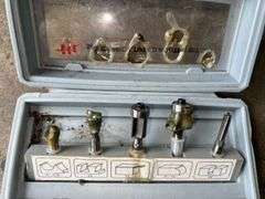 Silver Metal Storage Box w/ Contents