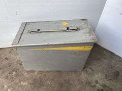 Silver Metal Ammo Crate w/ Chain and U-Hook