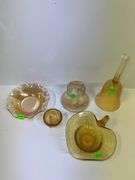 Assortment of Amber Colored Glassware