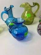 Assortment of Crackle Glass Vases