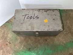 Silver Metal Toolbox w/ Hand Tools