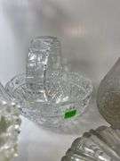 Assortment of Clear Glass Baskets, Dishes and Vases