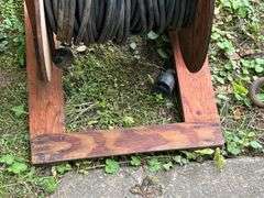 Wooden Spool of Extension Cable