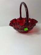 Ruby Red Glass Basket