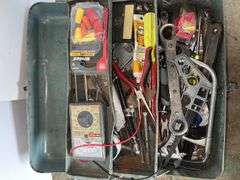 Purple Metal Toolbox w/ Contents
