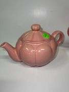 Homer Laughlin Fiesta Teapot and Unbranded Pink Ceramic Teapot
